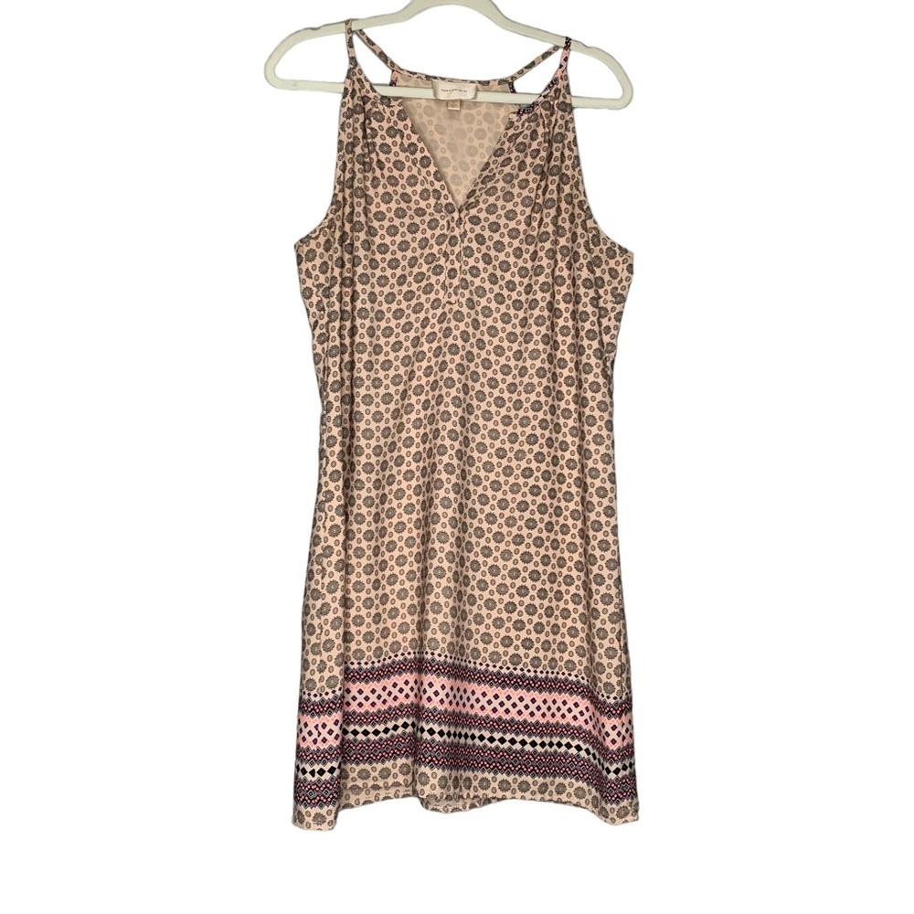 Skies Are Blue light peach India paisley patterned sundress. Size L